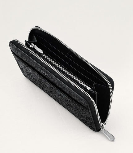 Cracked Leather Long Wallet