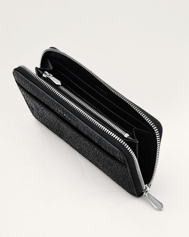 Cracked Leather Long Wallet