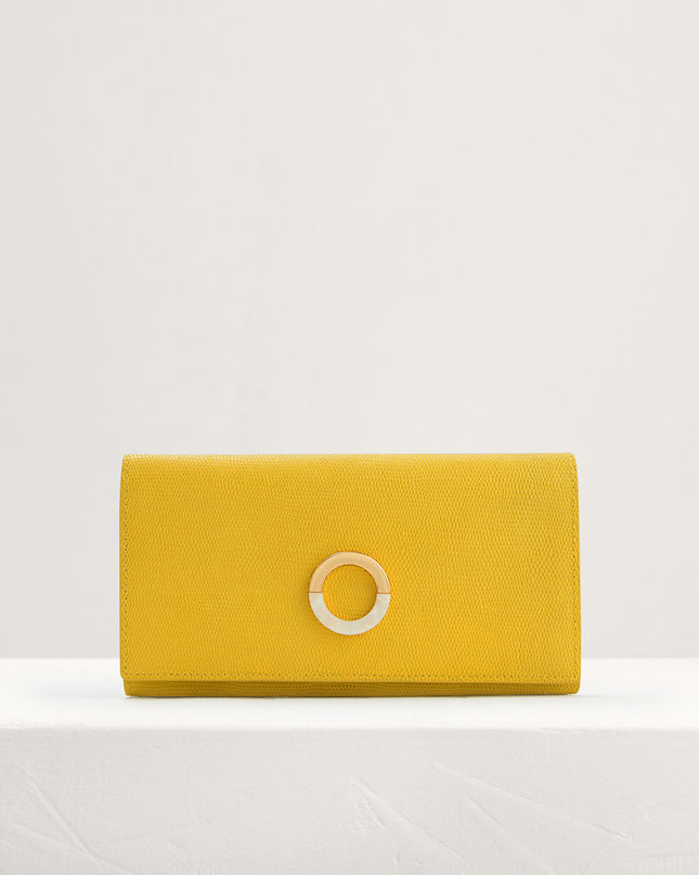 Lizard-Effect Leather Wallet On Chain