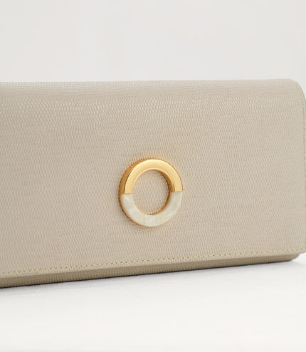 Lizard-Effect Leather Wallet On Chain