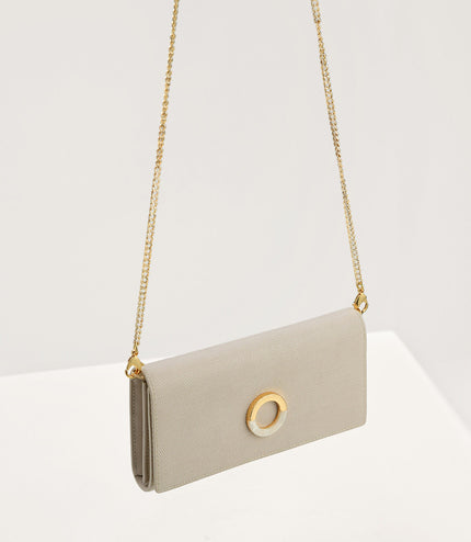Lizard-Effect Leather Wallet On Chain