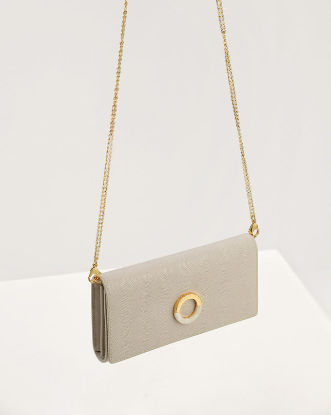 Lizard-Effect Leather Wallet On Chain