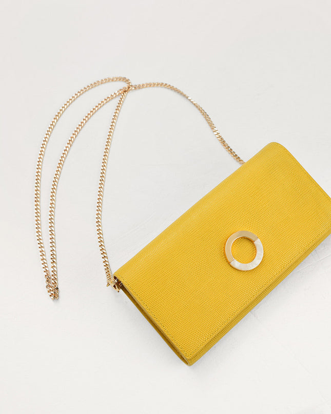 Lizard-Effect Leather Wallet On Chain