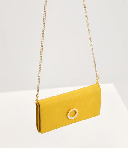 Lizard-Effect Leather Wallet On Chain
