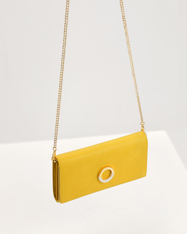 Lizard-Effect Leather Wallet On Chain