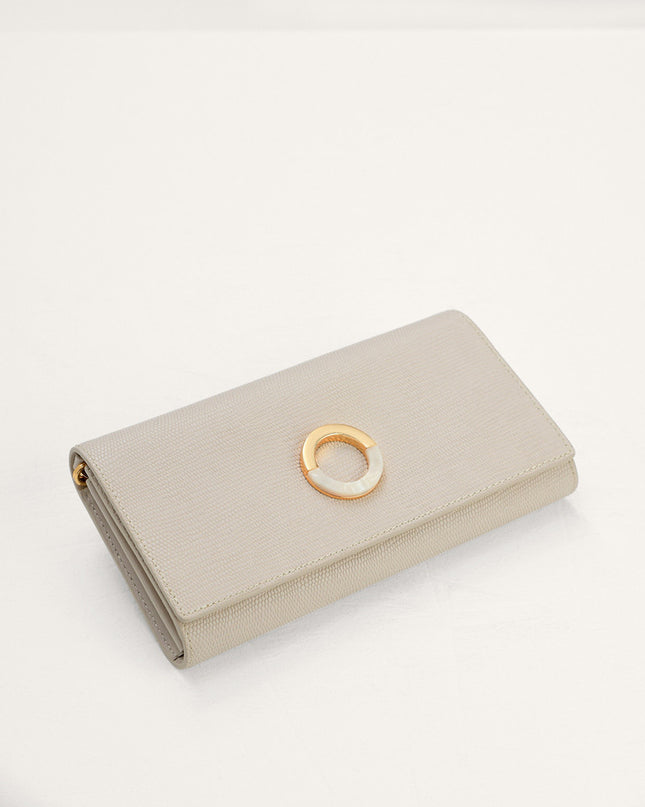 Lizard-Effect Leather Wallet On Chain