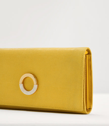 Lizard-Effect Leather Wallet On Chain