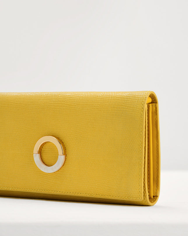 Lizard-Effect Leather Wallet On Chain