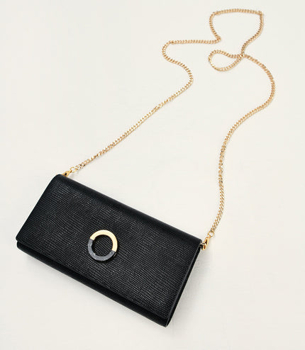 Lizard-Effect Leather Wallet On Chain