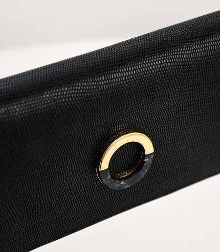 Lizard-Effect Leather Wallet On Chain
