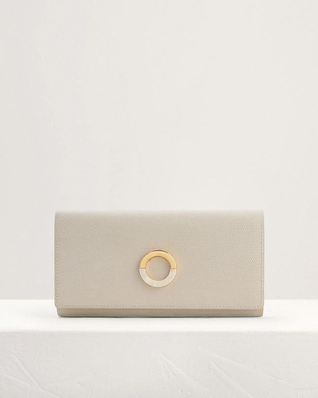 Lizard-Effect Leather Wallet On Chain