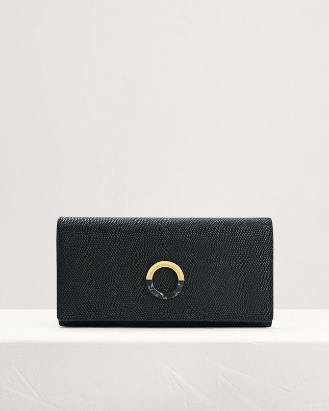 Lizard-Effect Leather Wallet On Chain