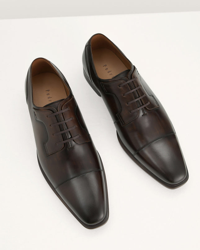 Pointed Toe Leather Derby Shoes