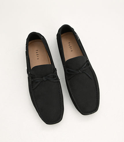 Bow-Detailed Nubuck Moccasins