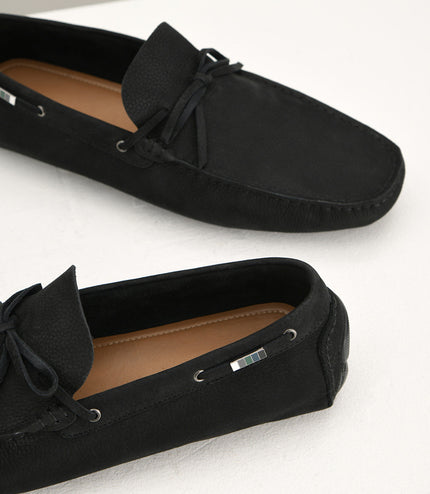Bow-Detailed Nubuck Moccasins