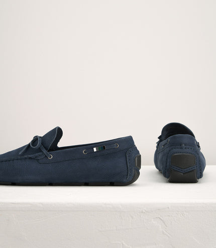 Bow-Detailed Nubuck Moccasins