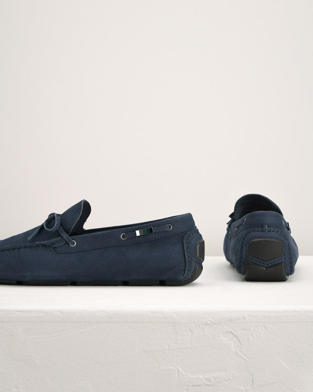 Bow-Detailed Nubuck Moccasins