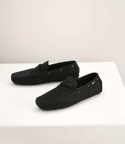Bow-Detailed Nubuck Moccasins