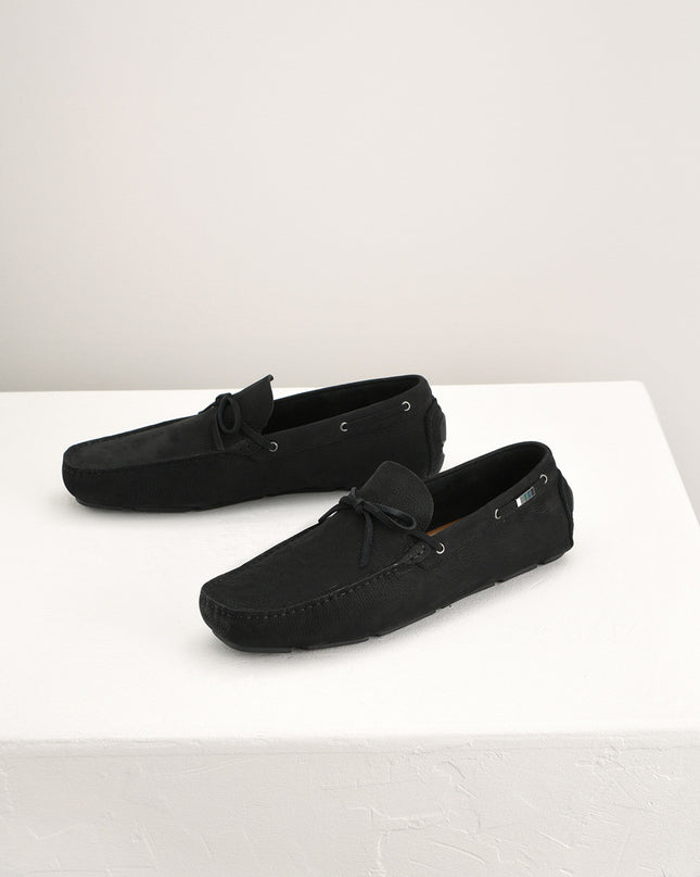 Bow-Detailed Nubuck Moccasins