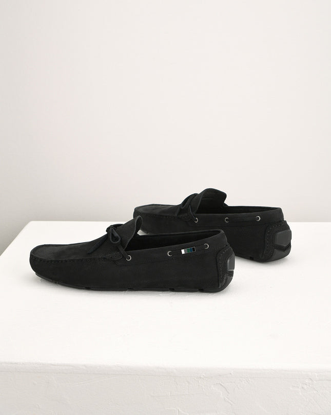 Bow-Detailed Nubuck Moccasins
