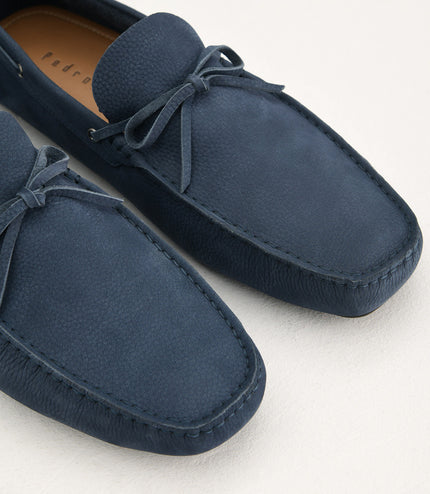 Bow-Detailed Nubuck Moccasins