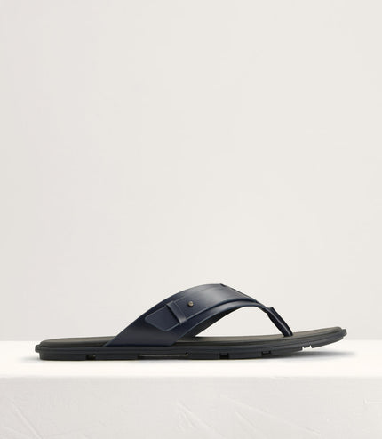 Buckled Thong Sandals in Two-Tone