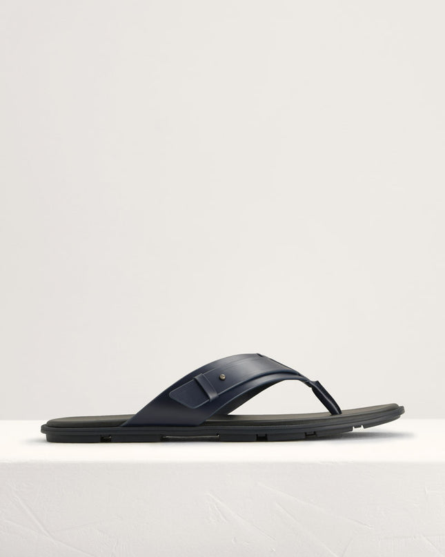 Buckled Thong Sandals in Two-Tone