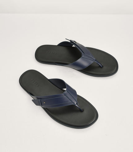 Buckled Thong Sandals in Two-Tone