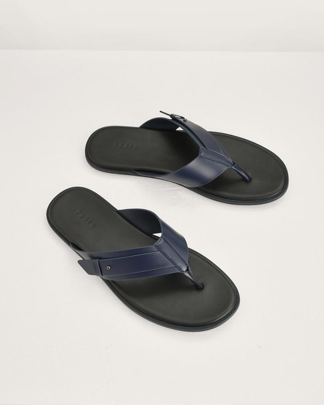 Buckled Thong Sandals in Two-Tone