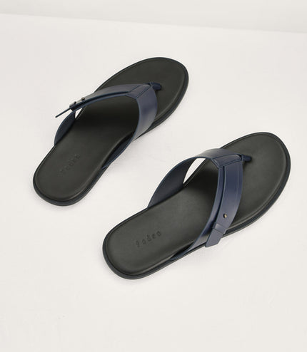 Buckled Thong Sandals in Two-Tone