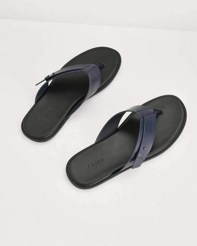 Buckled Thong Sandals in Two-Tone