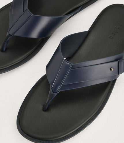 Buckled Thong Sandals in Two-Tone