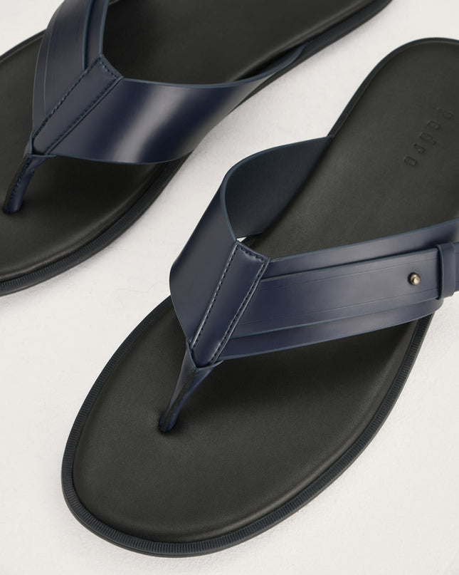 Buckled Thong Sandals in Two-Tone