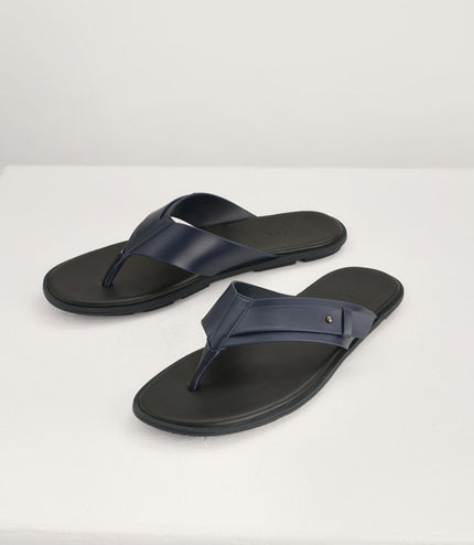 Buckled Thong Sandals in Two-Tone