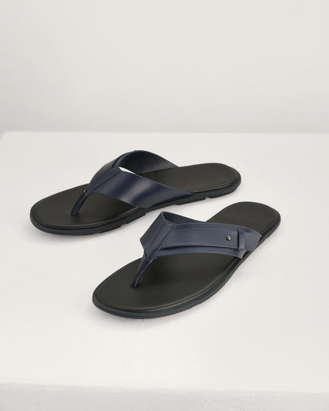 Buckled Thong Sandals in Two-Tone