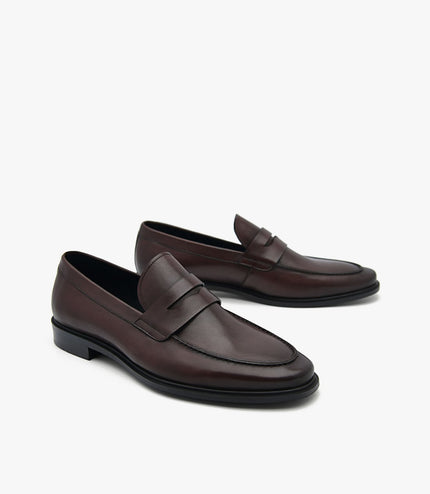 Bailey Calf Leather Loafers - Dark Brown