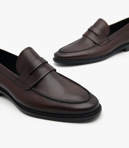 Bailey Calf Leather Loafers - Dark Brown