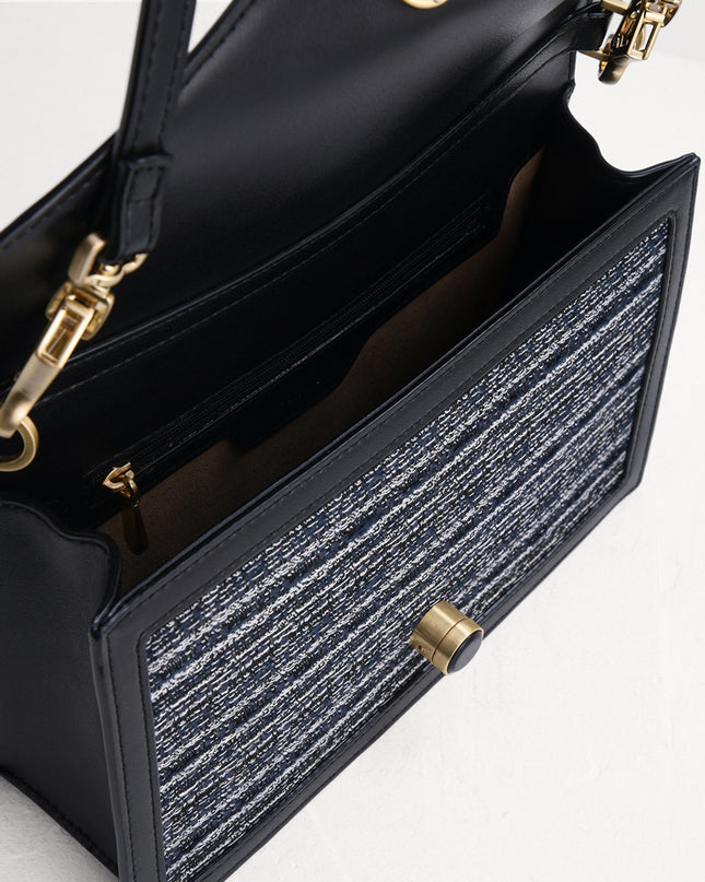 Shoulder Bag with Precious Stone Lock