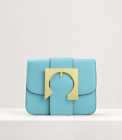 Geometric Buckled Mini Shoulder Bag