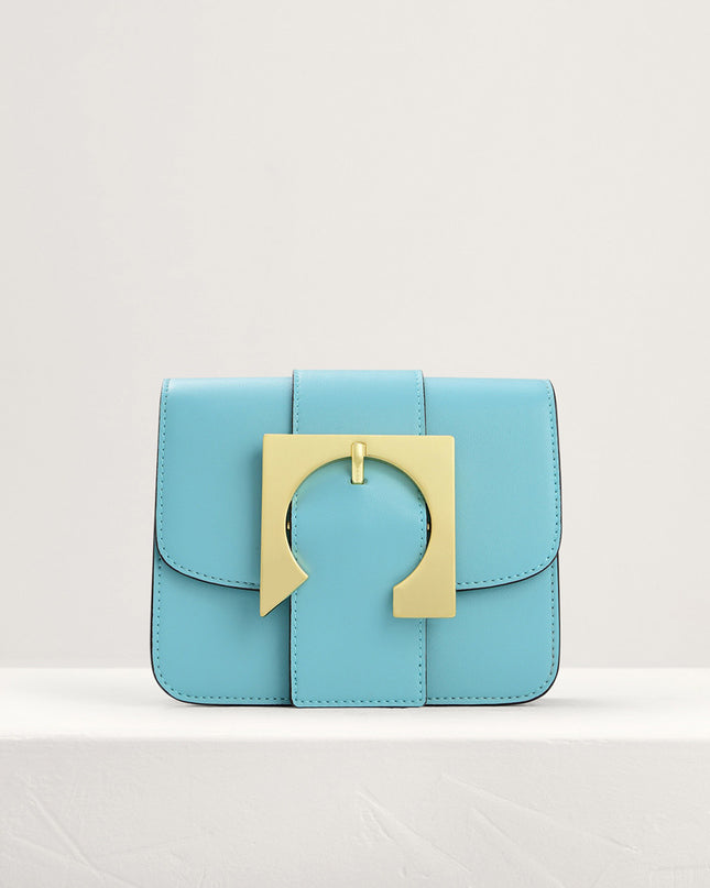 Geometric Buckled Mini Shoulder Bag