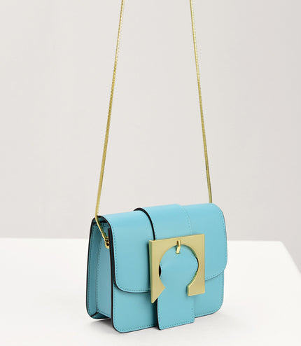 Geometric Buckled Mini Shoulder Bag