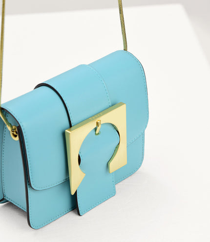 Geometric Buckled Mini Shoulder Bag