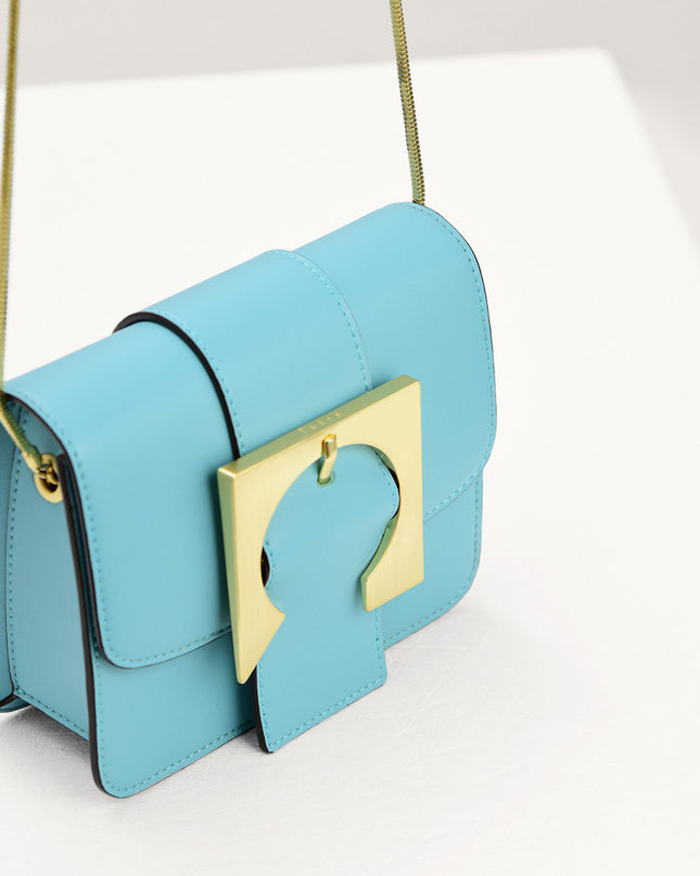 Geometric Buckled Mini Shoulder Bag