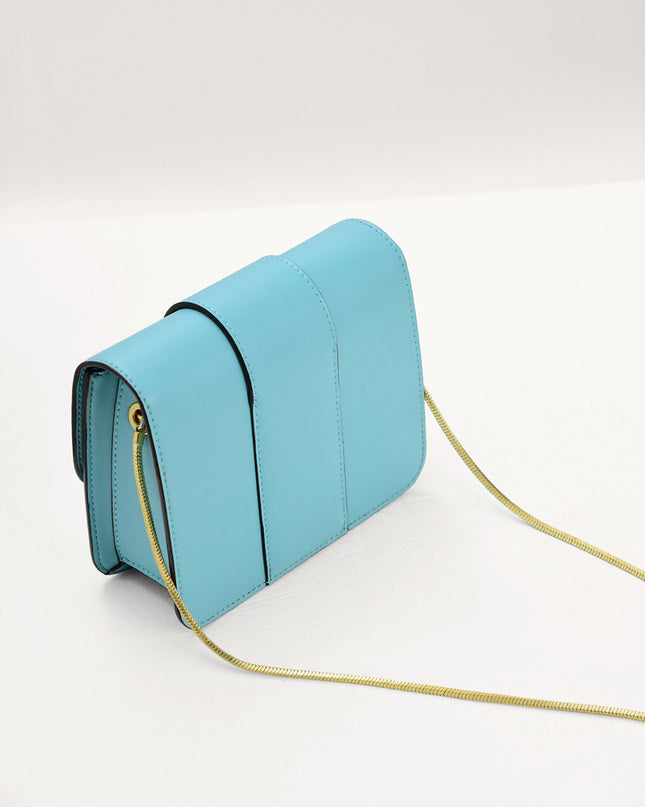 Geometric Buckled Mini Shoulder Bag