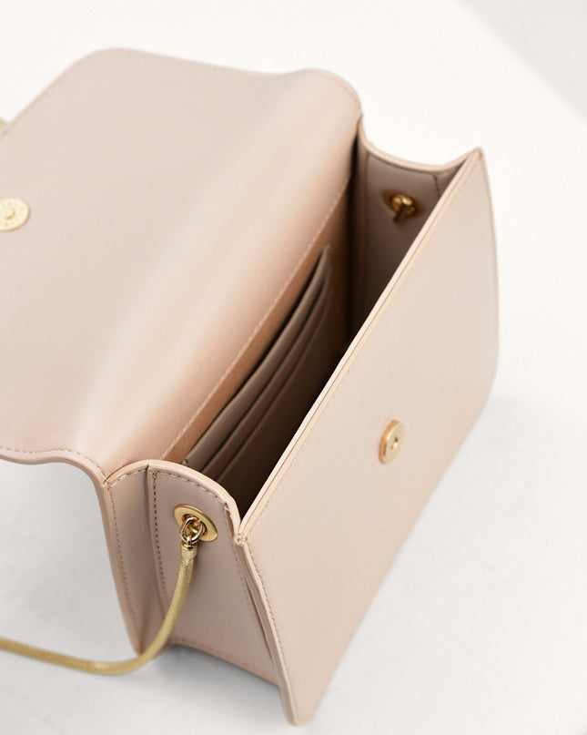 Geometric Buckled Mini Shoulder Bag