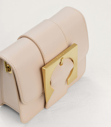 Geometric Buckled Mini Shoulder Bag
