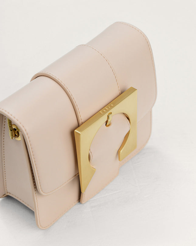 Geometric Buckled Mini Shoulder Bag