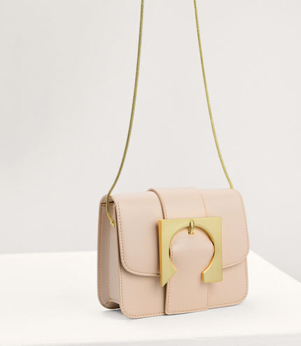 Geometric Buckled Mini Shoulder Bag