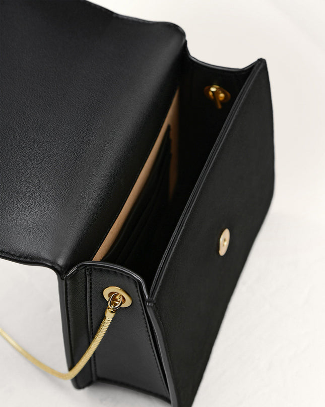 Geometric Buckled Mini Shoulder Bag