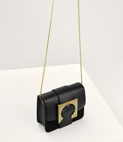 Geometric Buckled Mini Shoulder Bag